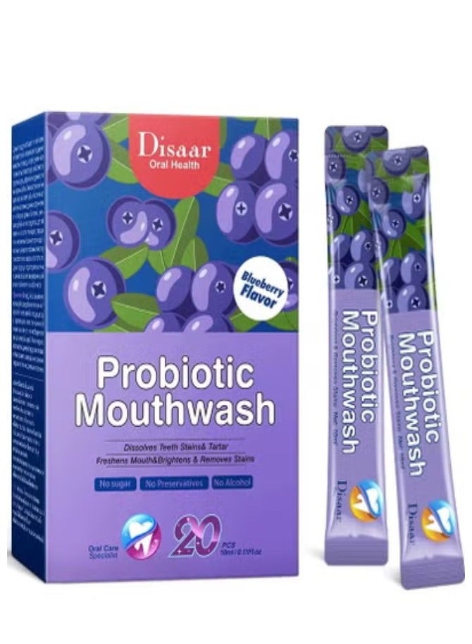 Probiotic Mouthwash Blueberry Flavor 20 Pieces